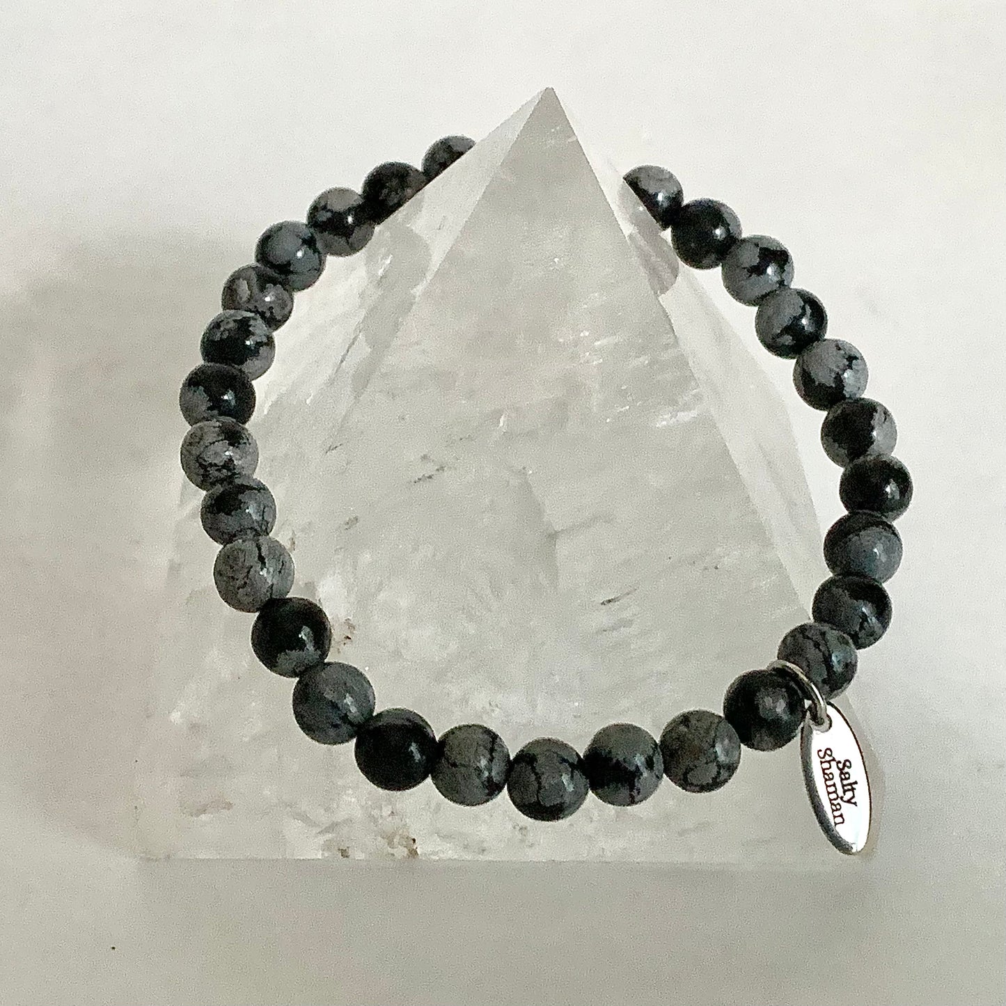 Snowflake Obsidian Synergy Bracelet 6mm
