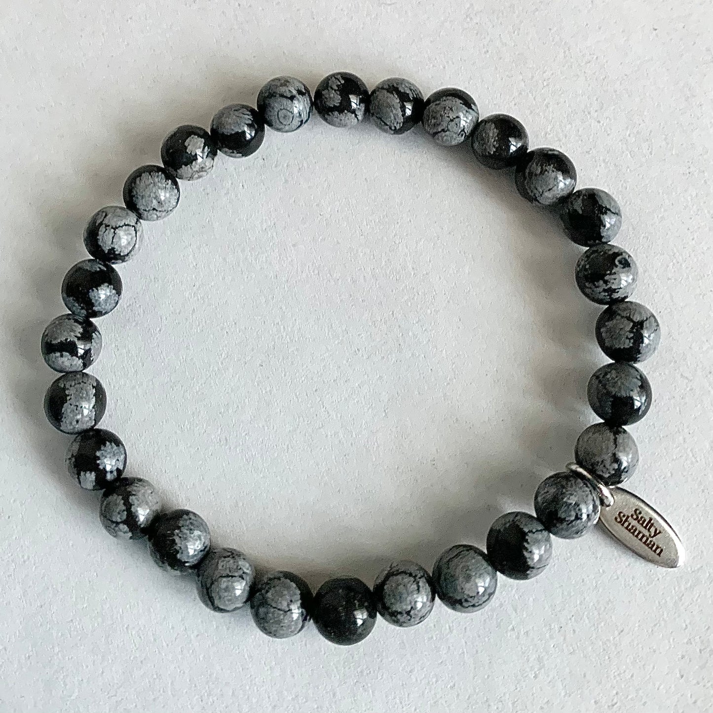 Snowflake Obsidian Synergy Bracelet 6mm
