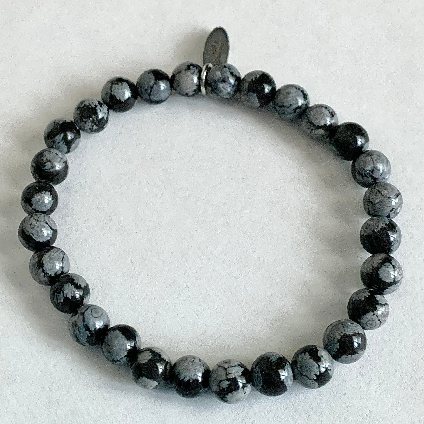 Snowflake Obsidian Synergy Bracelet 6mm