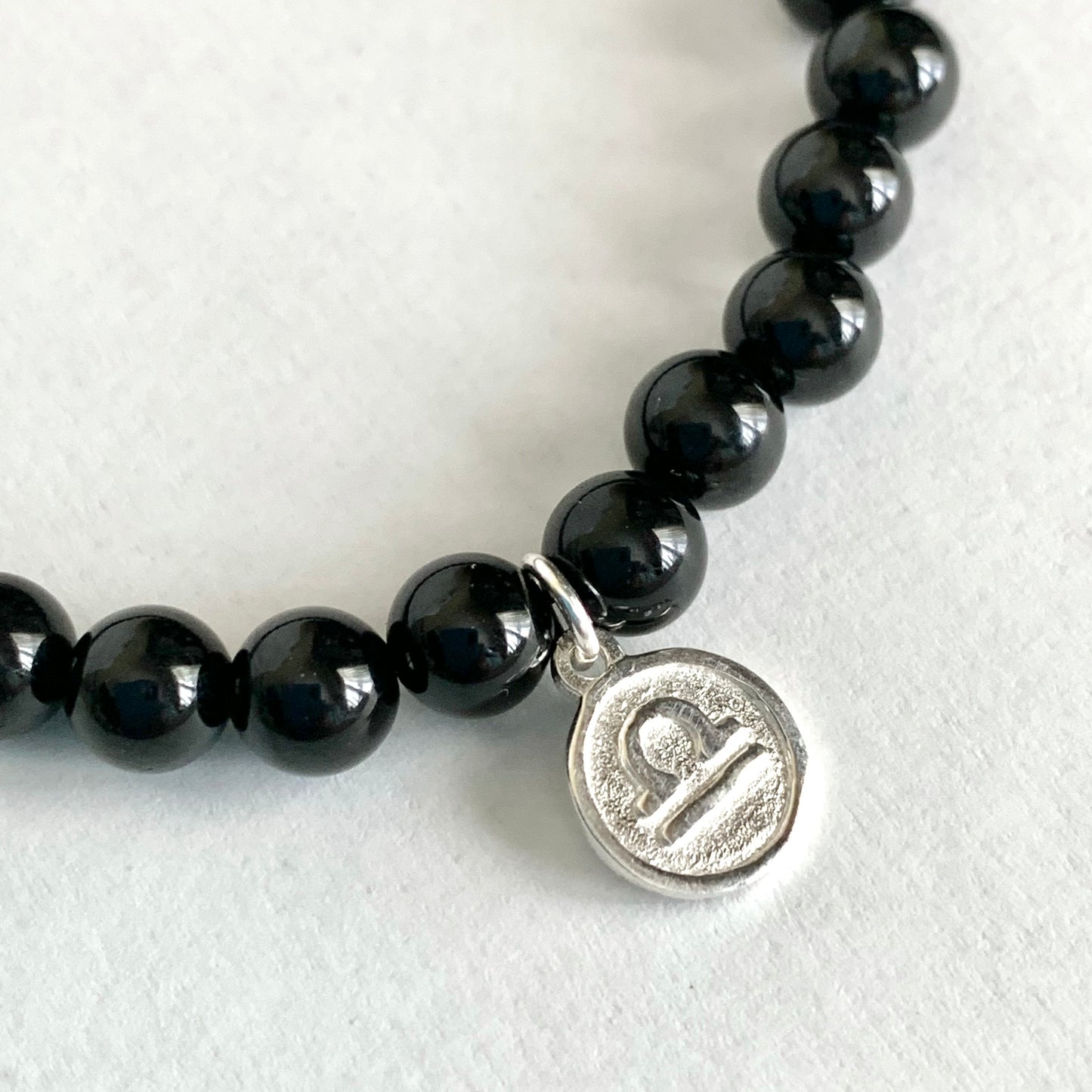 Libra Gemstone Bracelet with Sterling Silver Charm, 6mm