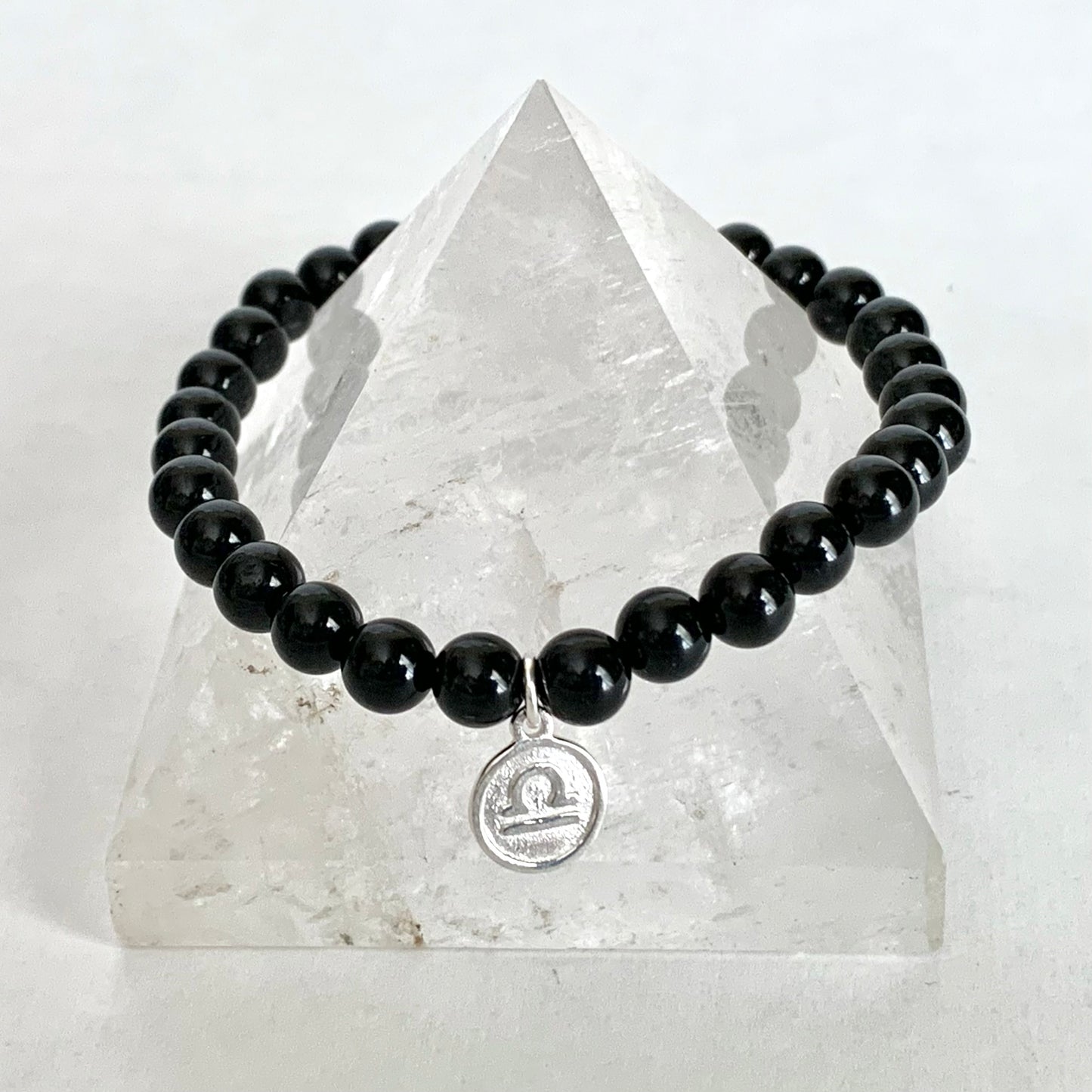 Libra Gemstone Bracelet with Sterling Silver Charm, 6mm