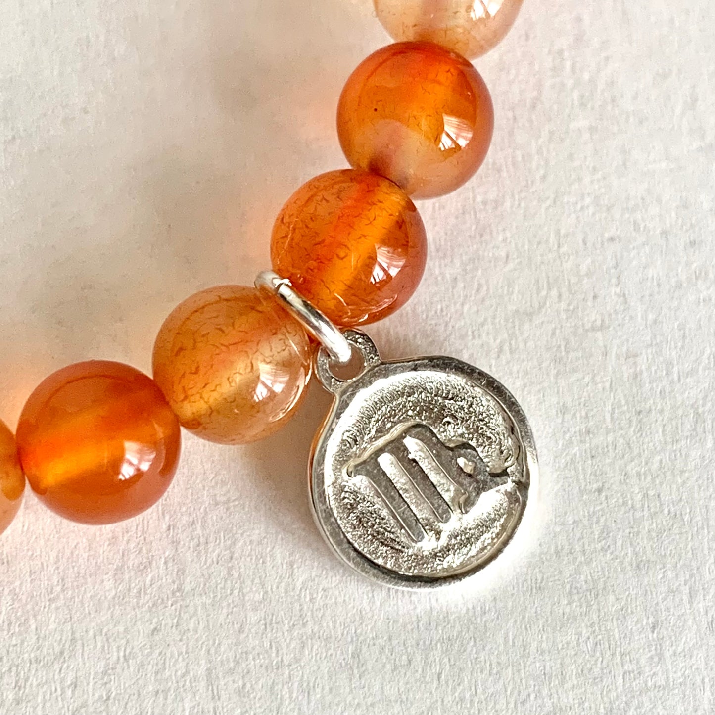 Virgo Gemstone Bracelet with Sterling Silver Charm, 6mm