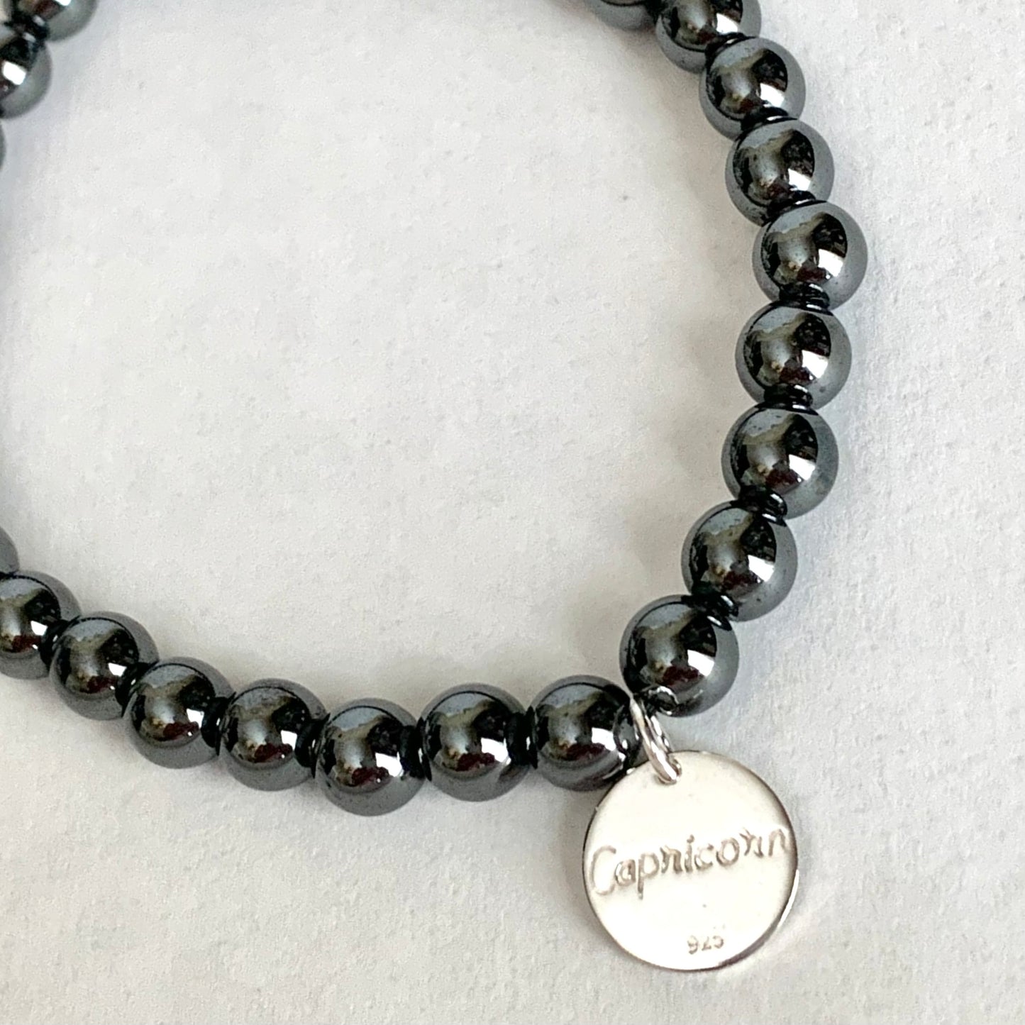 Capricorn Constellation Gemstone Bracelet with Sterling Silver Charm, 6mm