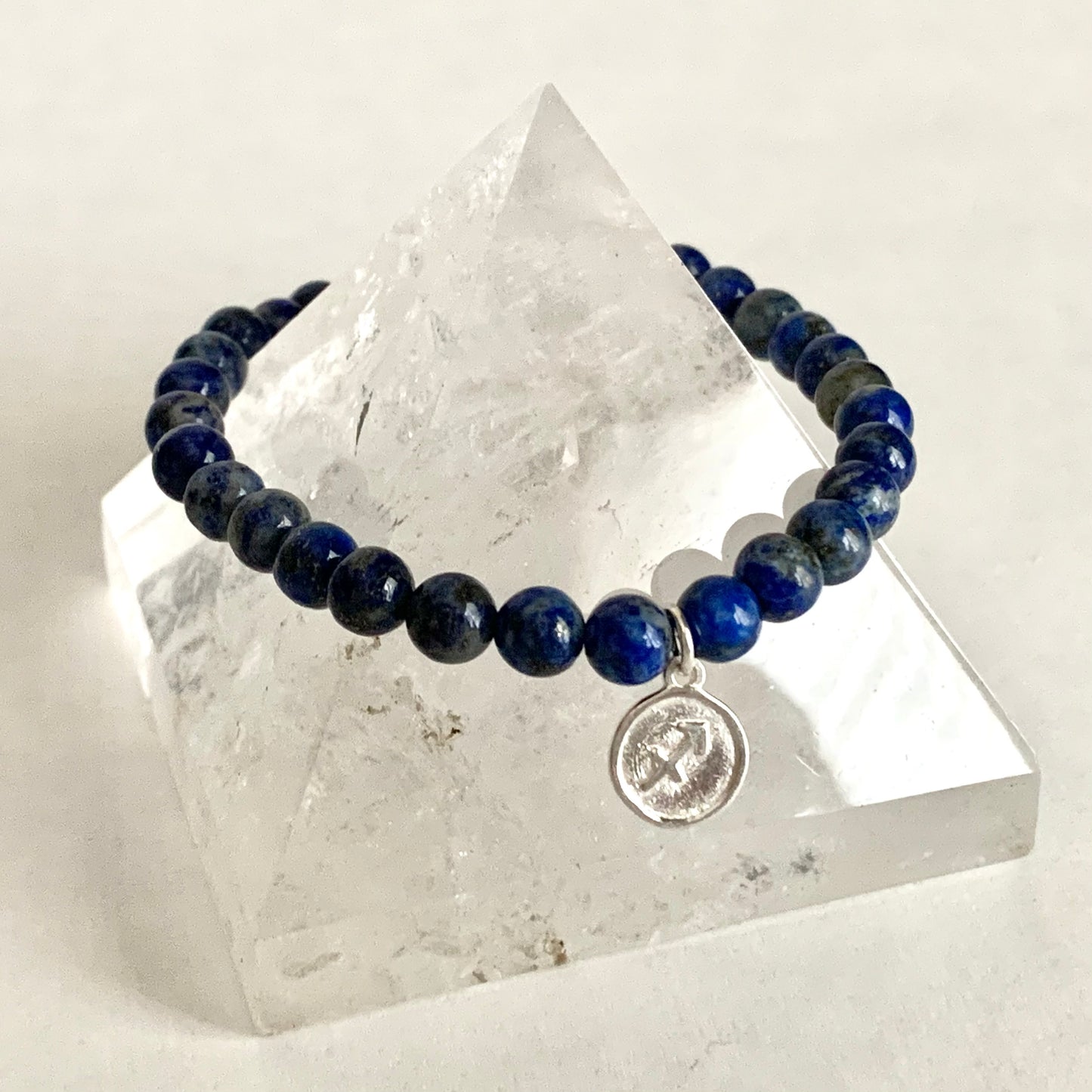 Sagittarius Gemstone Bracelet with Sterling Silver Charm, 6mm