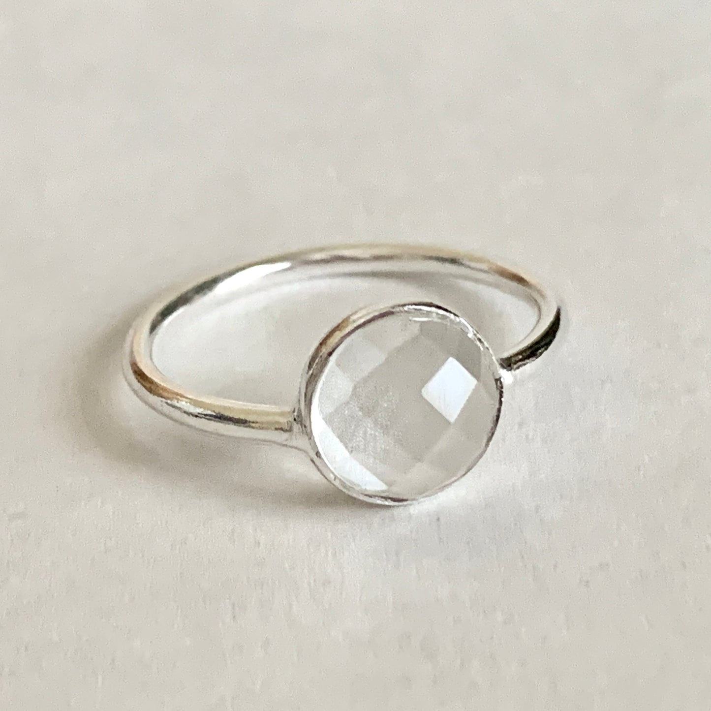 Clear Quartz Ring, Sterling Silver