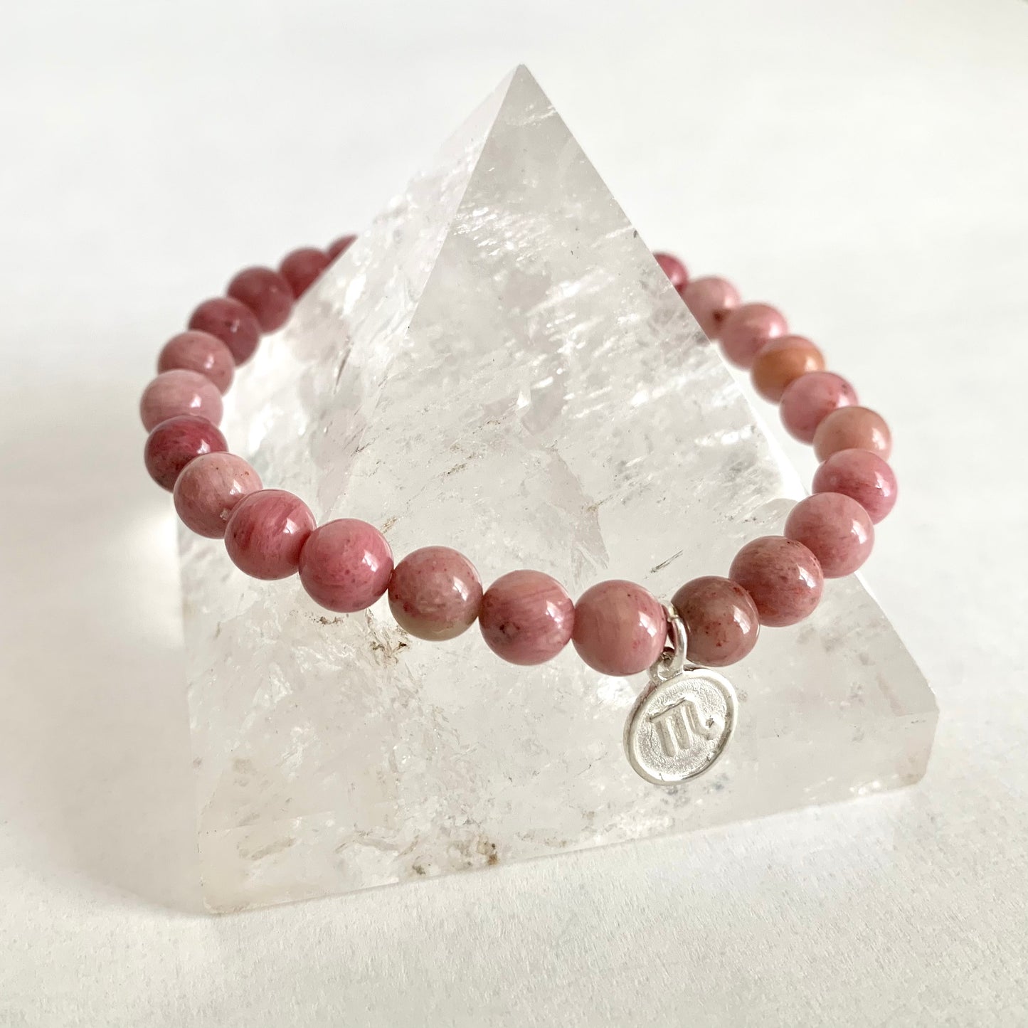 Scorpio Gemstone Bracelet with Sterling Silver Charm, 6mm