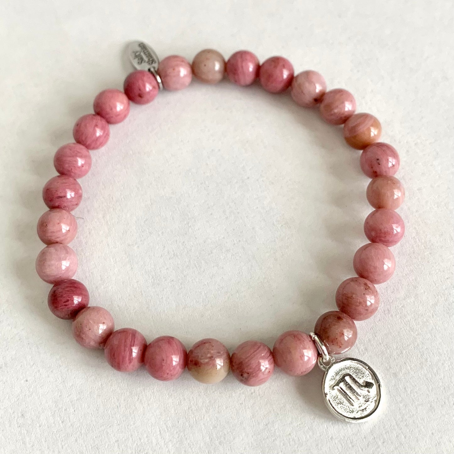 Scorpio Gemstone Bracelet with Sterling Silver Charm, 6mm