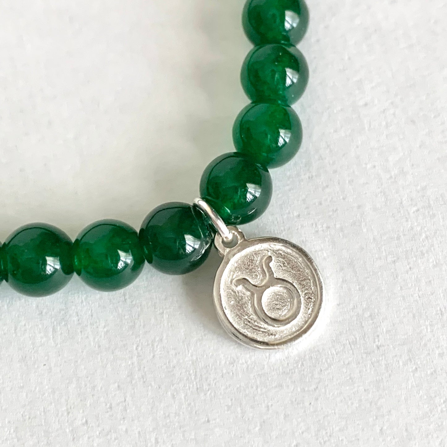 Taurus Gemstone Bracelet with Sterling Silver Charm, 6mm
