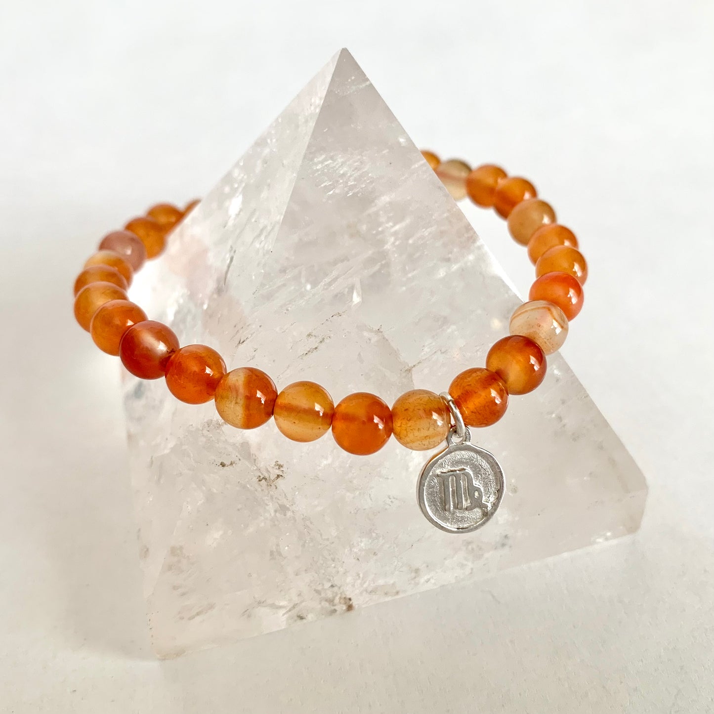 Virgo Gemstone Bracelet with Sterling Silver Charm, 6mm