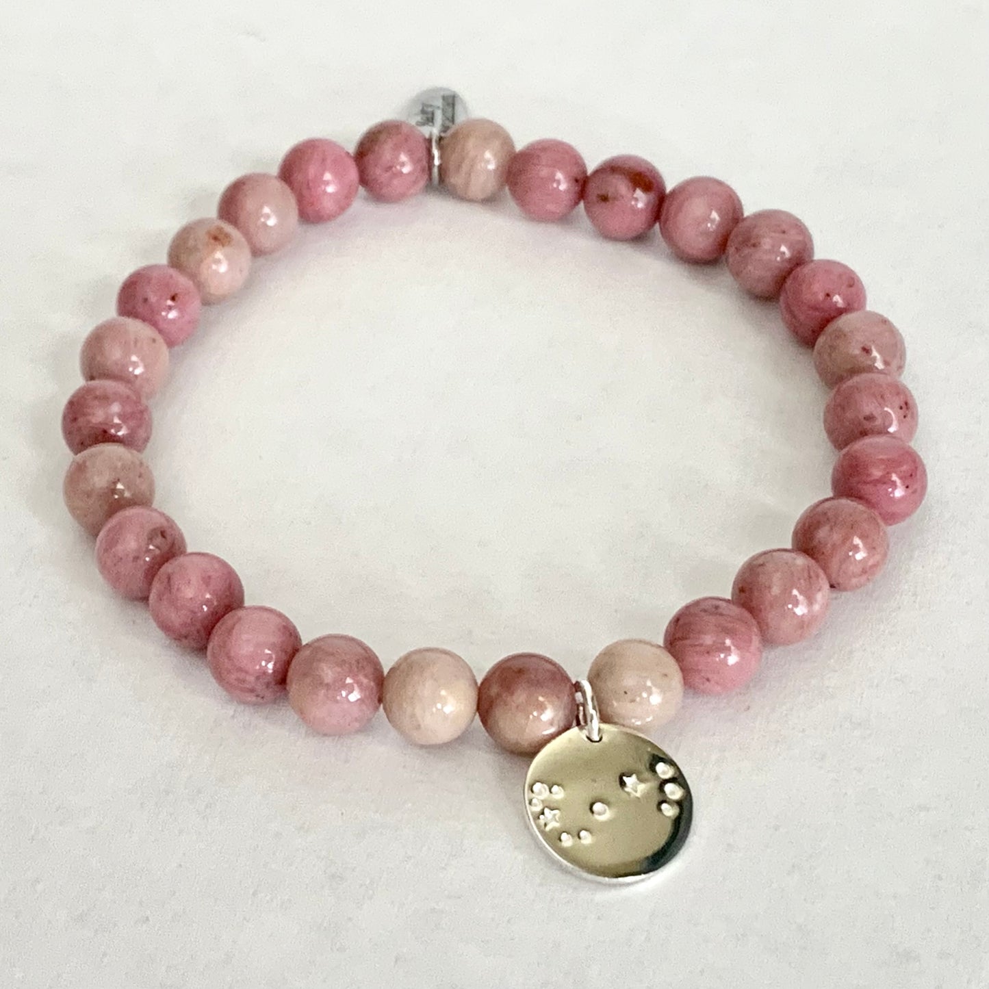Scorpio Constellation Gemstone Bracelet with Sterling Silver Charm, 6mm