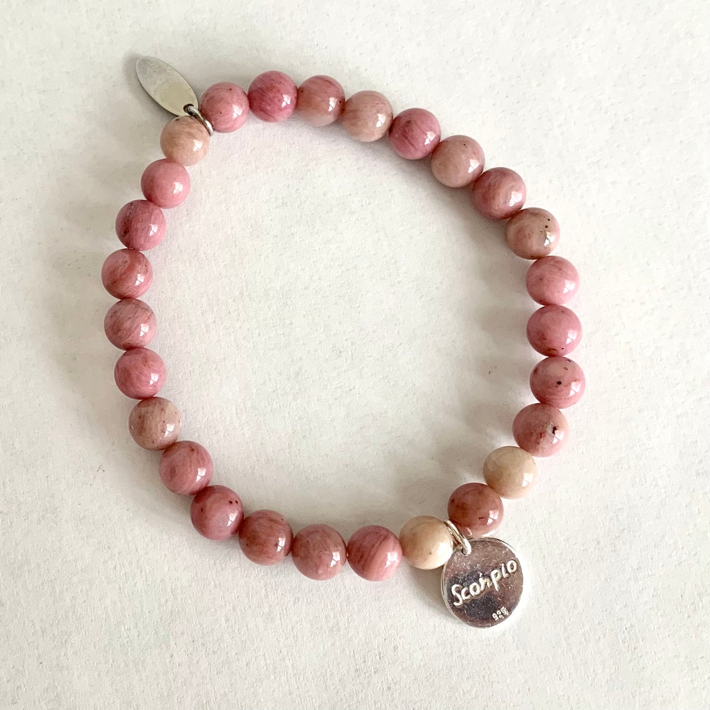 Scorpio Constellation Gemstone Bracelet with Sterling Silver Charm, 6mm