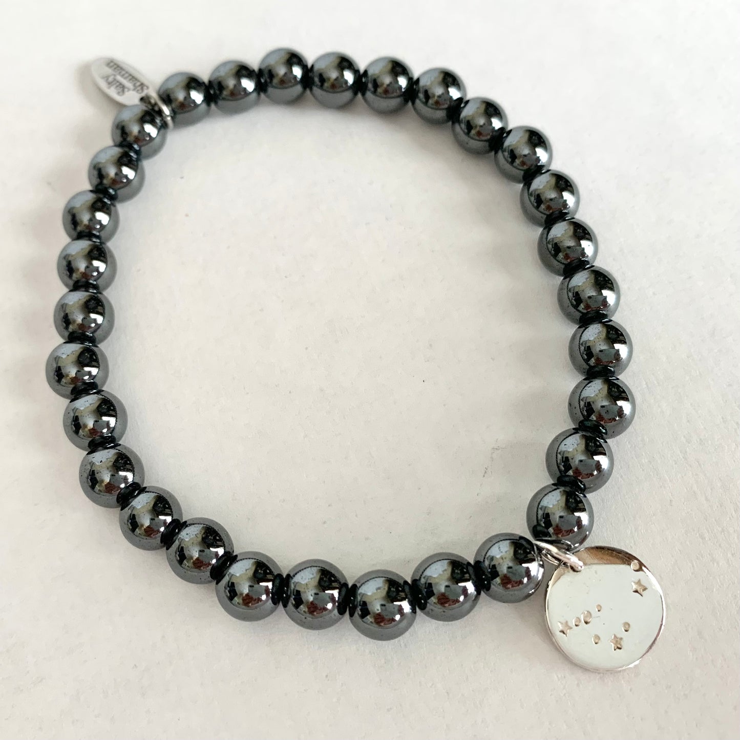 Capricorn Constellation Gemstone Bracelet with Sterling Silver Charm, 6mm