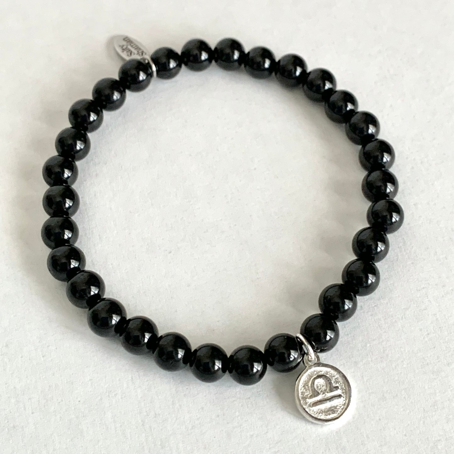 Libra Gemstone Bracelet with Sterling Silver Charm, 6mm