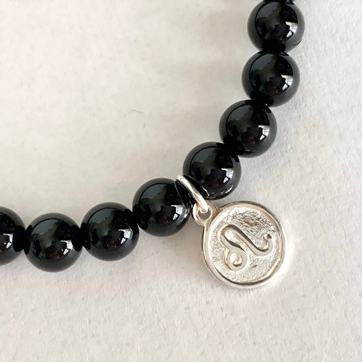 Leo Gemstone Bracelet with Sterling Silver Charm, 6mm