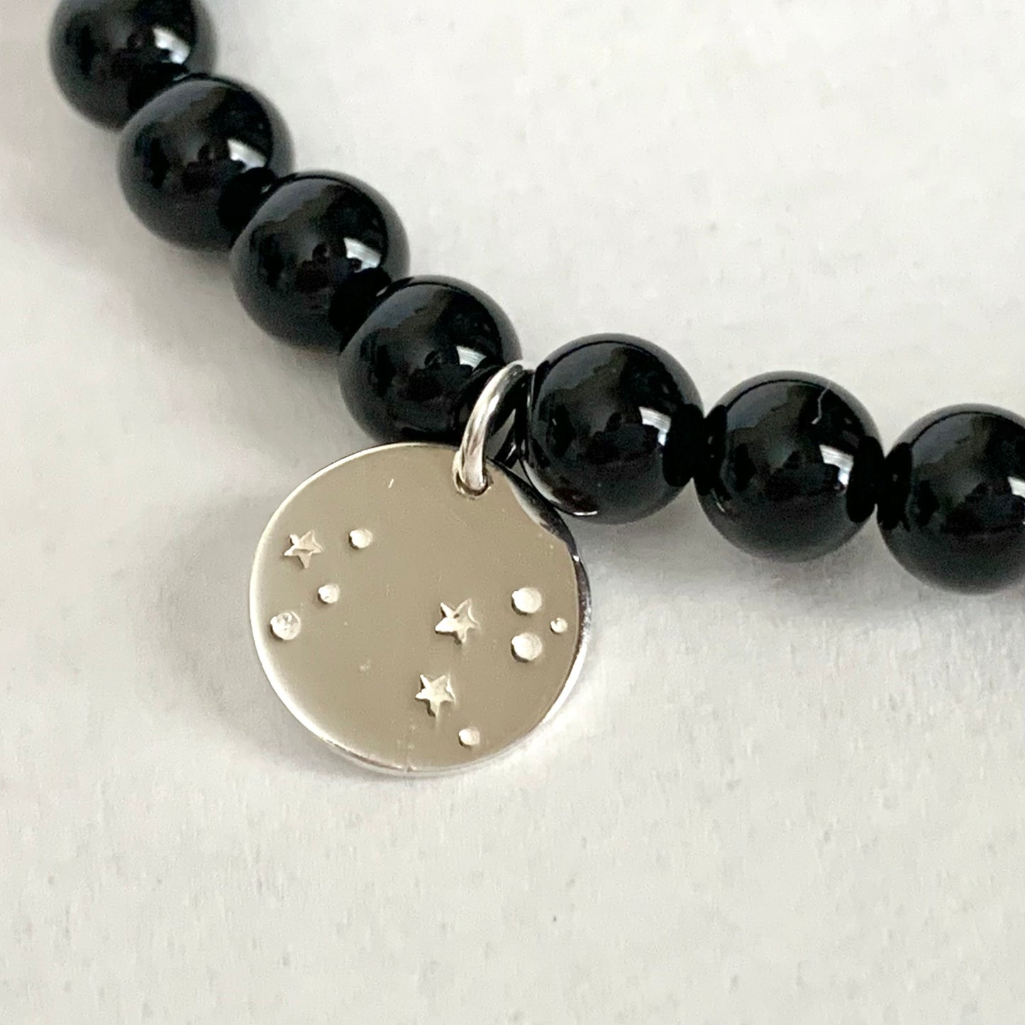 Leo Constellation Gemstone Bracelet with Sterling Silver Charm, 6mm