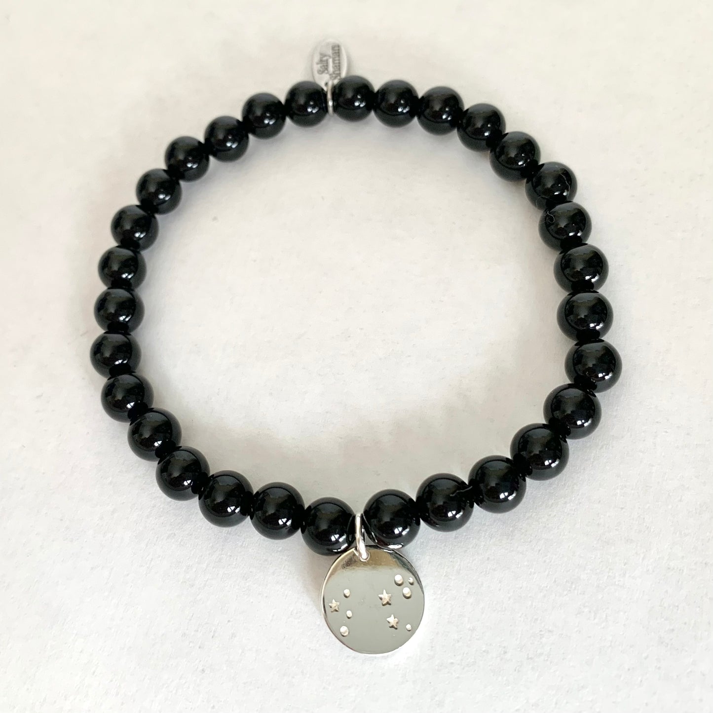 Leo Constellation Gemstone Bracelet with Sterling Silver Charm, 6mm