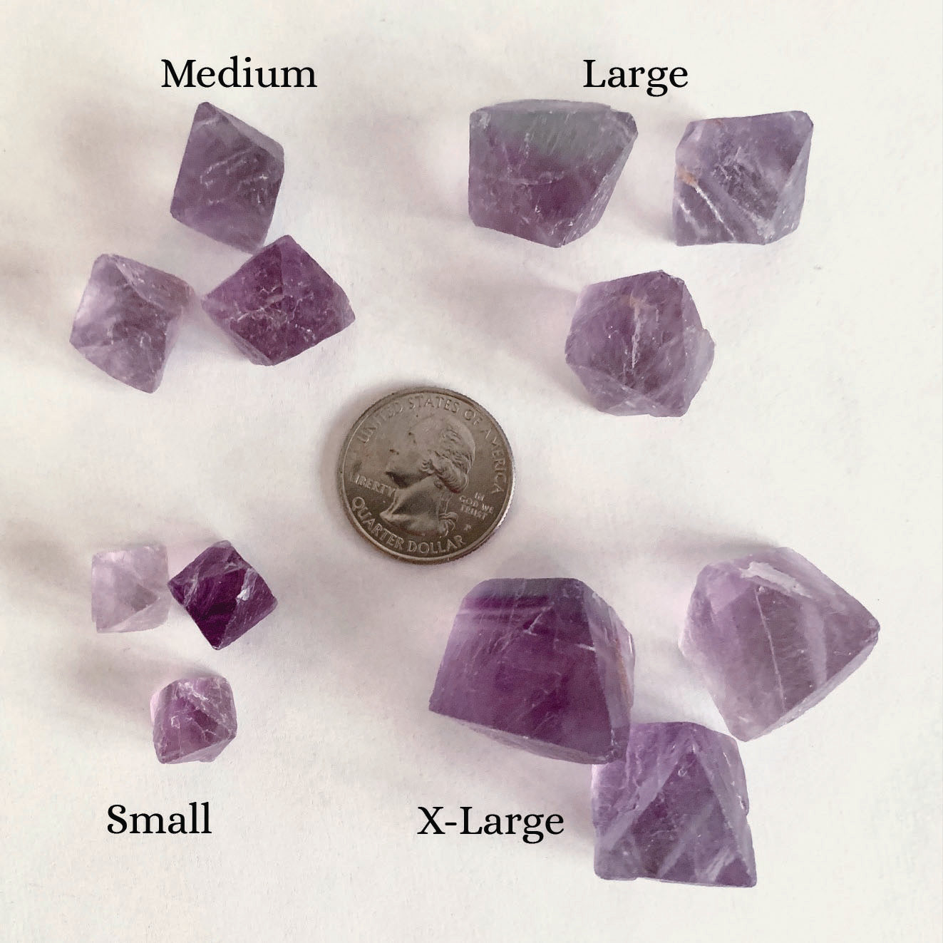 Purple Fluorite Octahedron Stone Set, Rough
