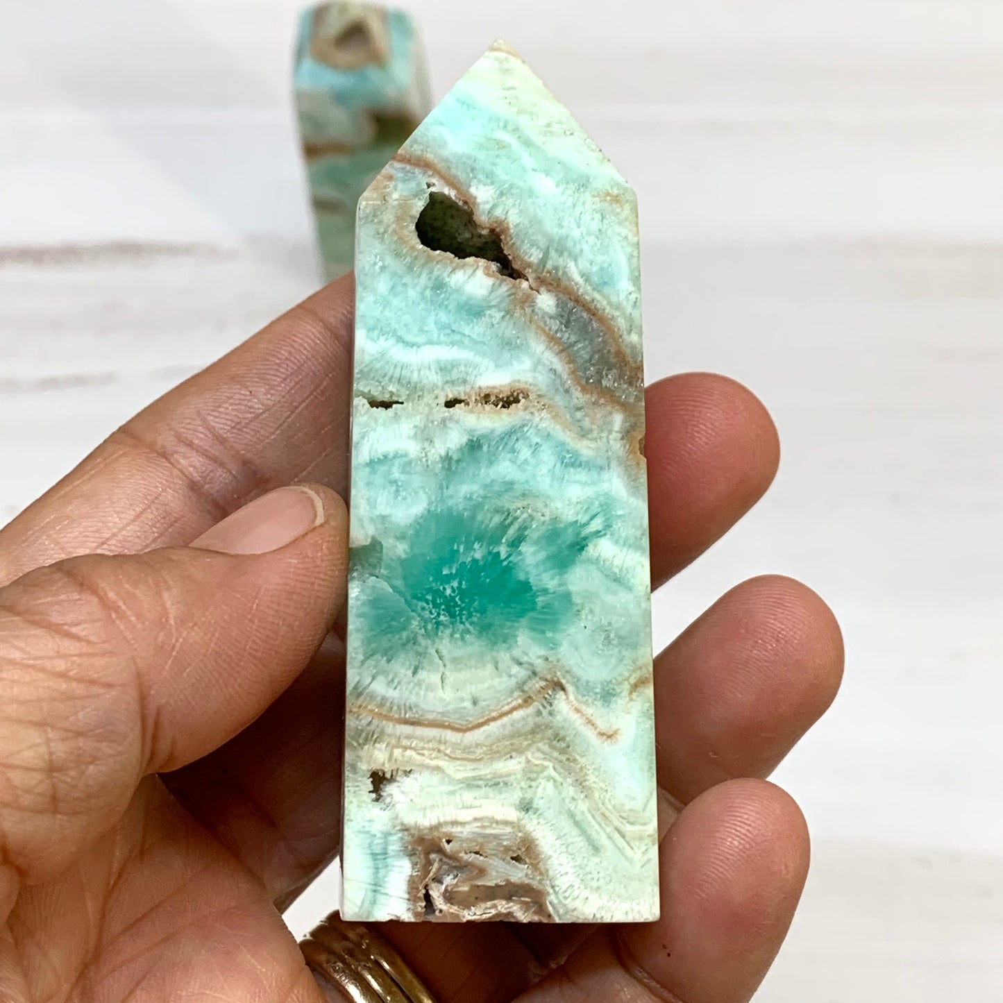 Hemimorphite Druzy Tower