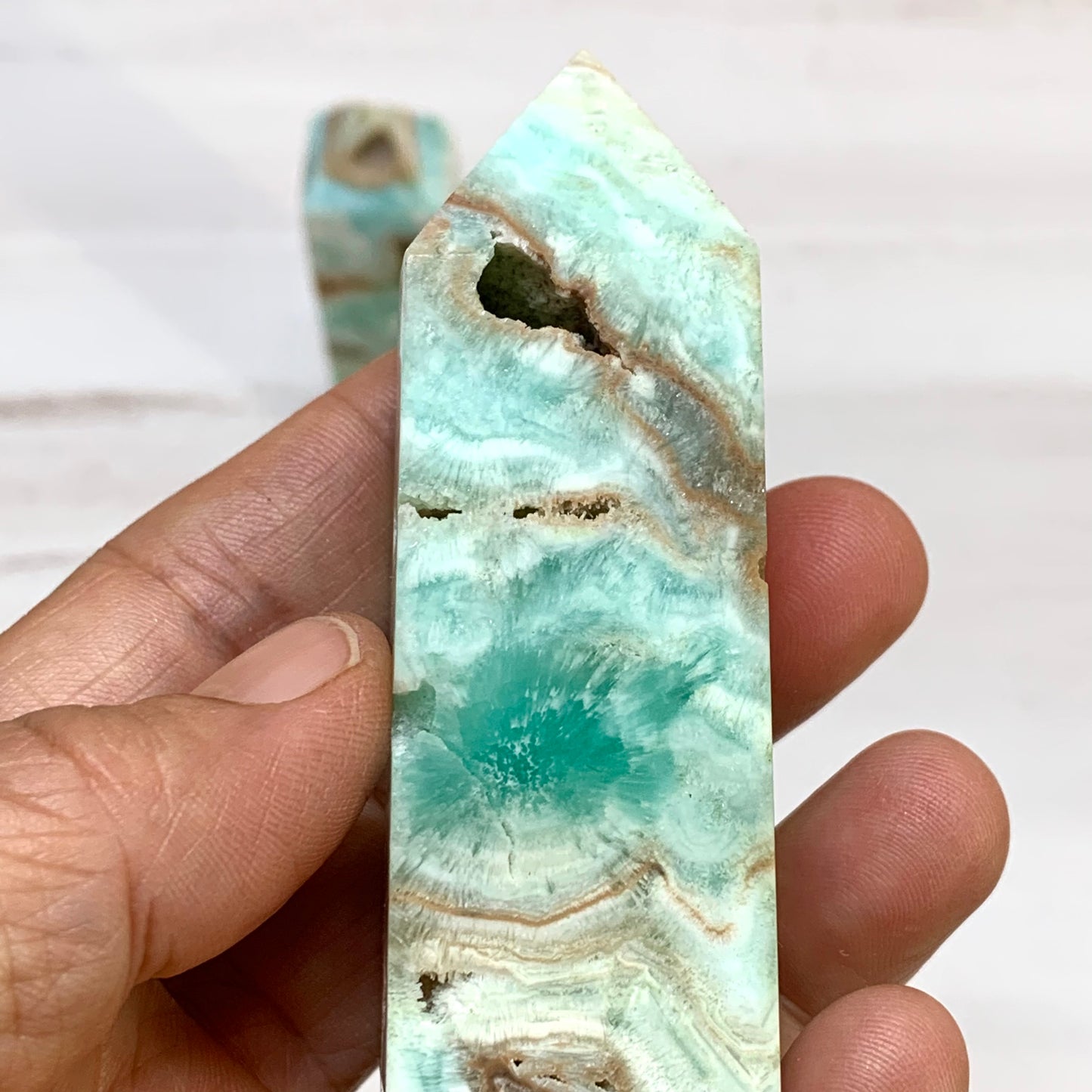 Hemimorphite Druzy Tower