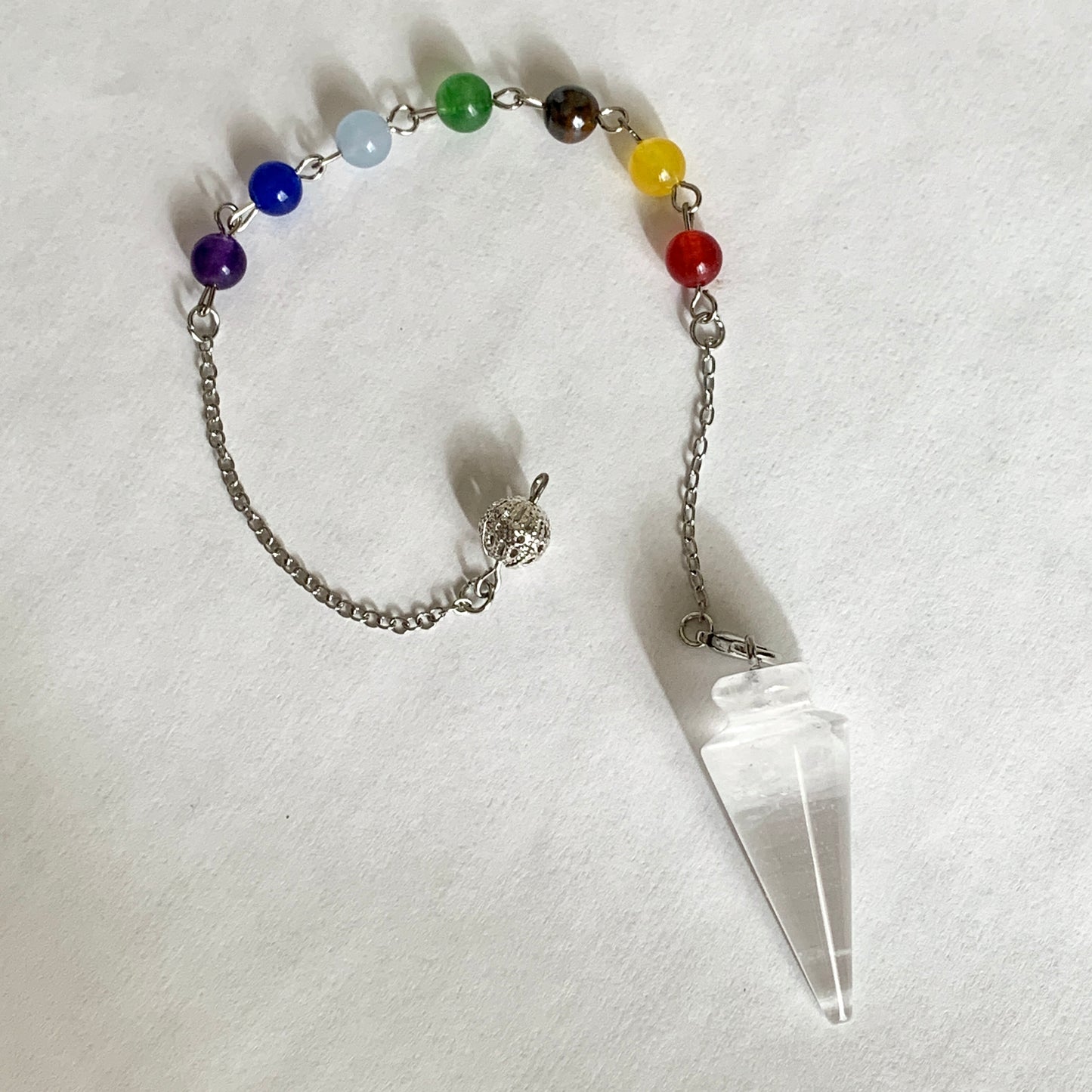 Chakra Clear Quartz Pendulum