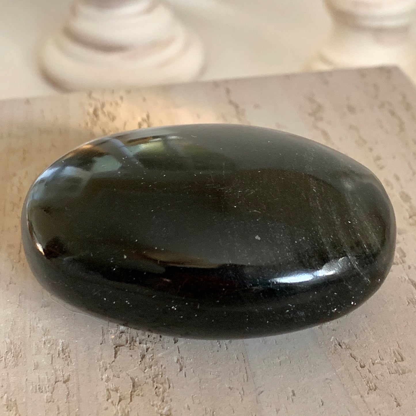 Black Obsidian Palm Stone