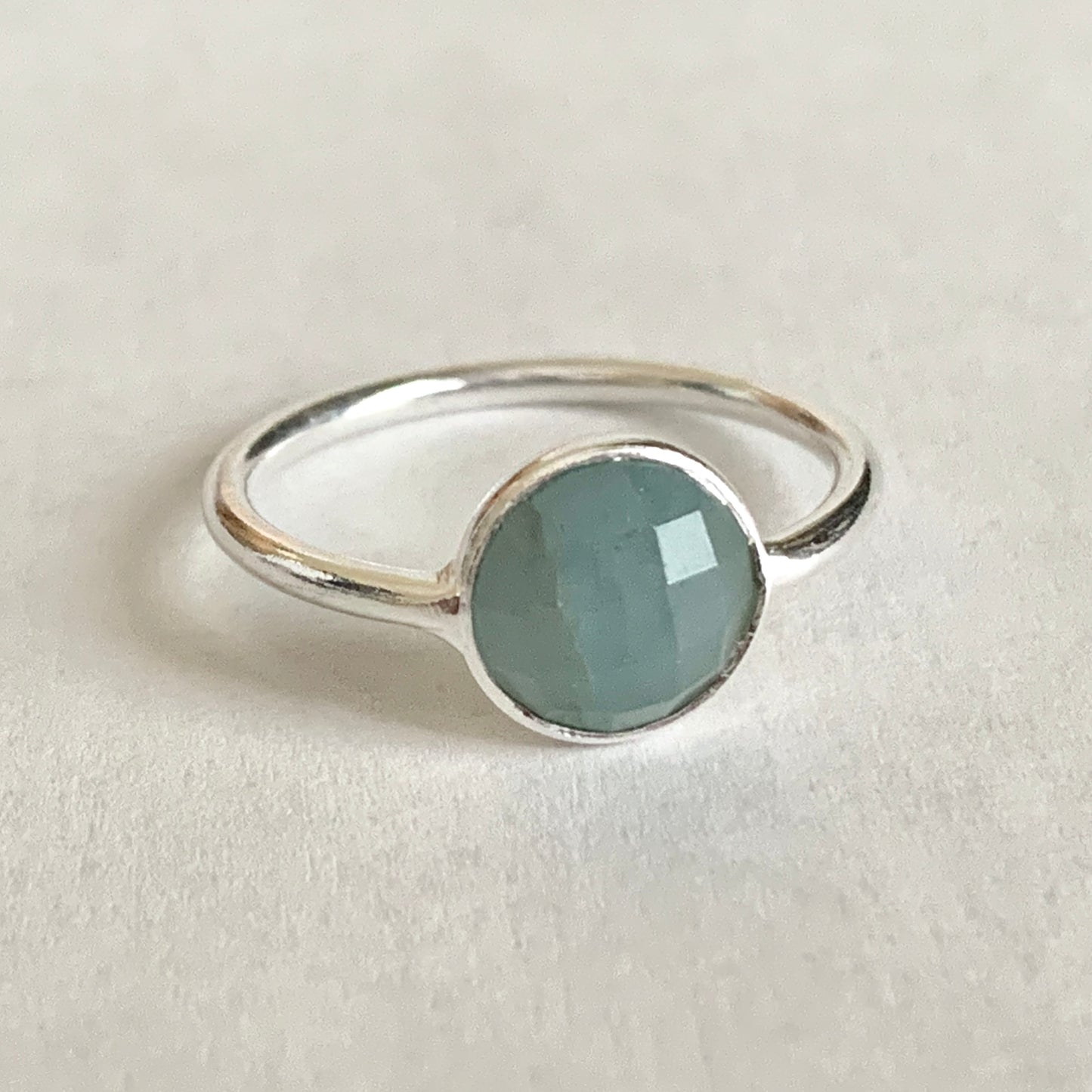 Aquamarine Ring, Sterling Silver