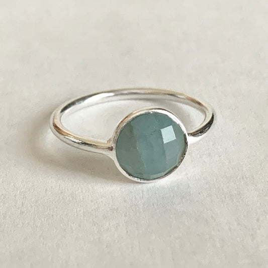 Aquamarine Ring, Sterling Silver