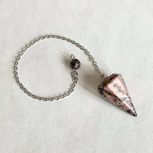 Rhodonite Travel-Size Pendulum