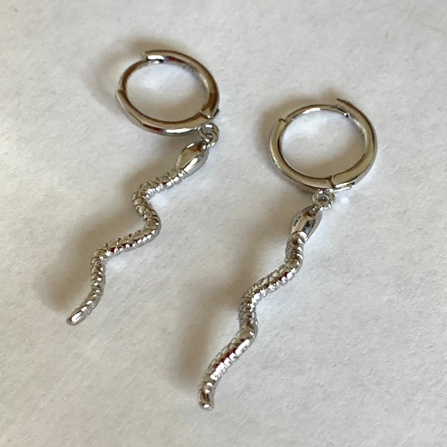 Rising Serpent Earrings, Sterling Silver