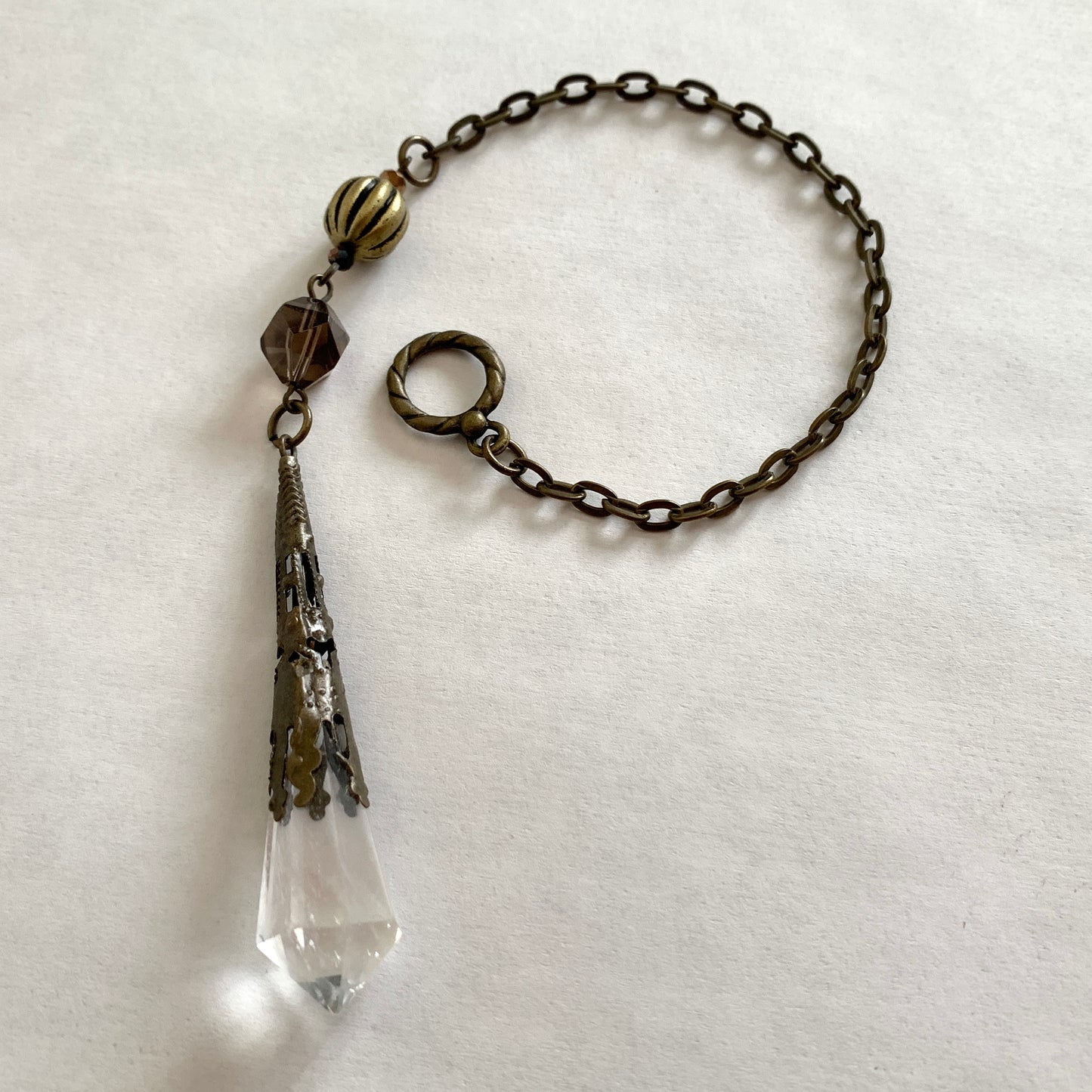 Clear Quartz Pendulum, handmade