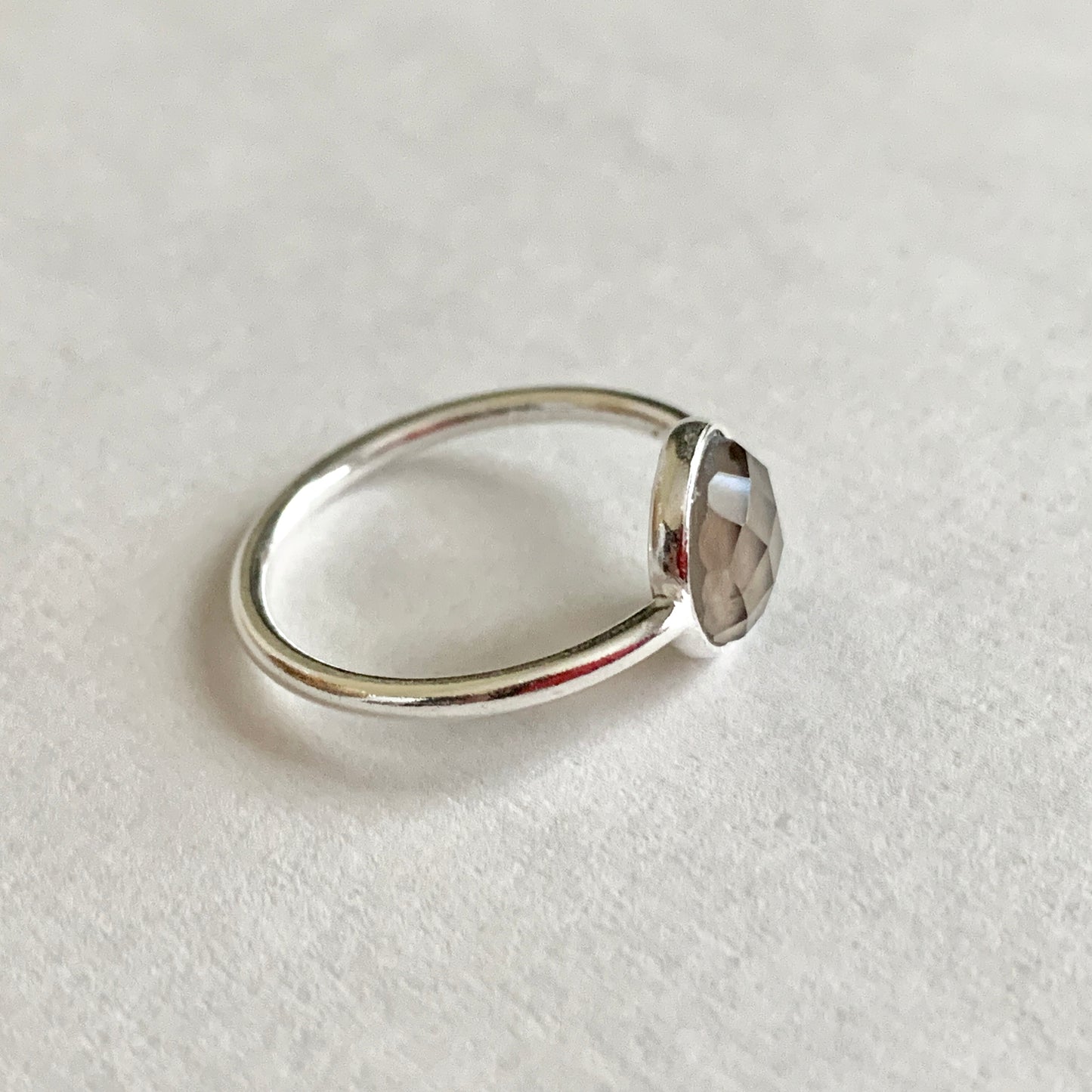 Smoky Quartz Ring, Sterling Silver