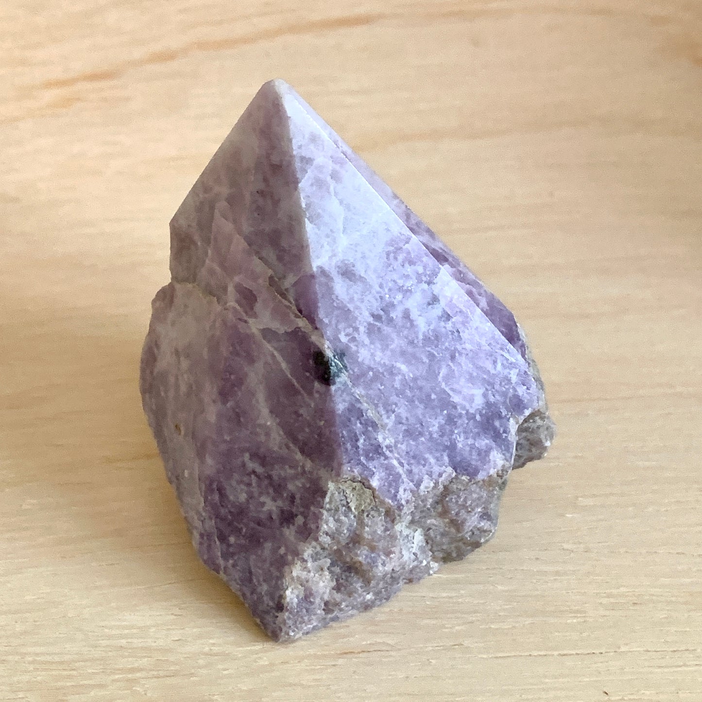 Lepidolite Point, Cut Base