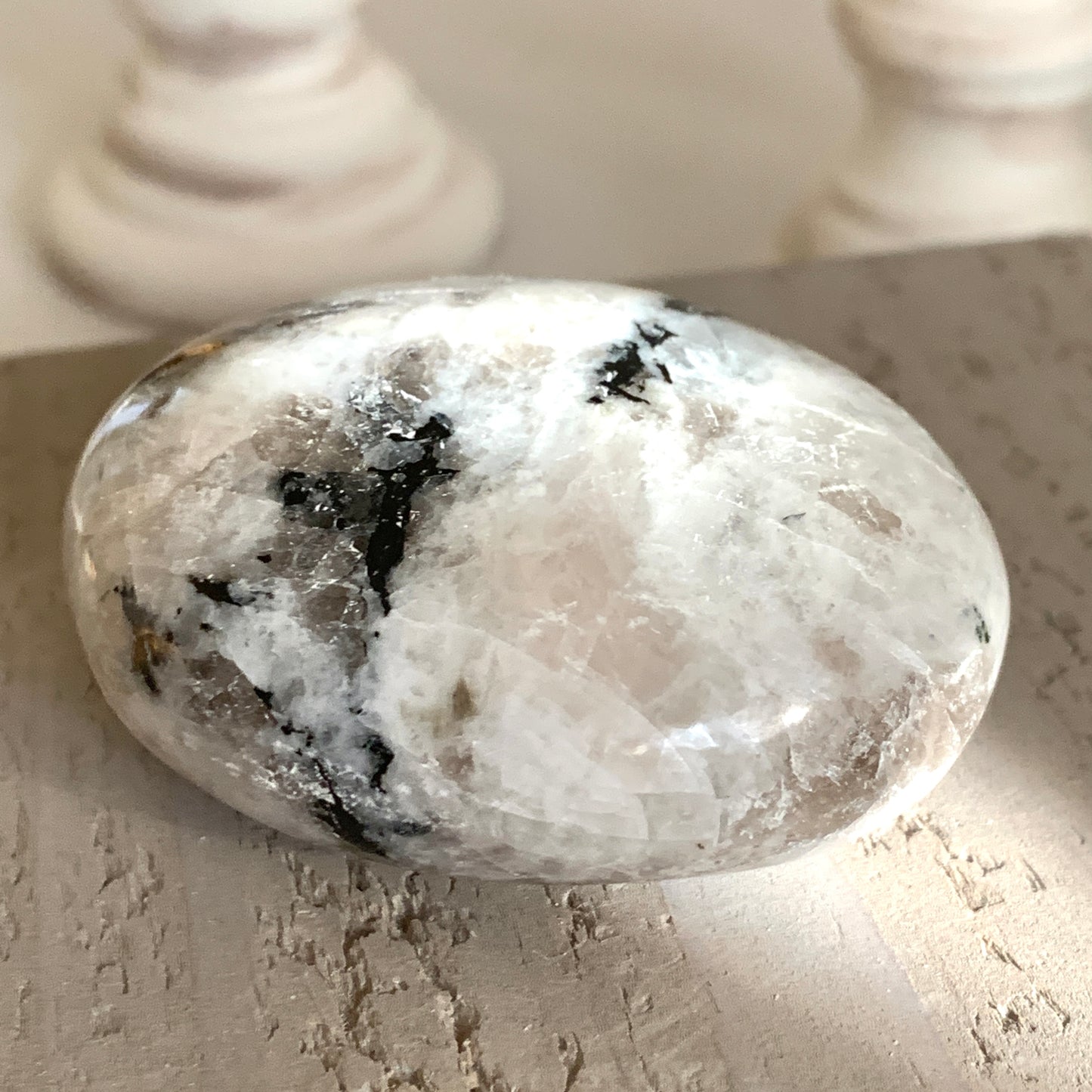 Rainbow Moonstone Palm Stone