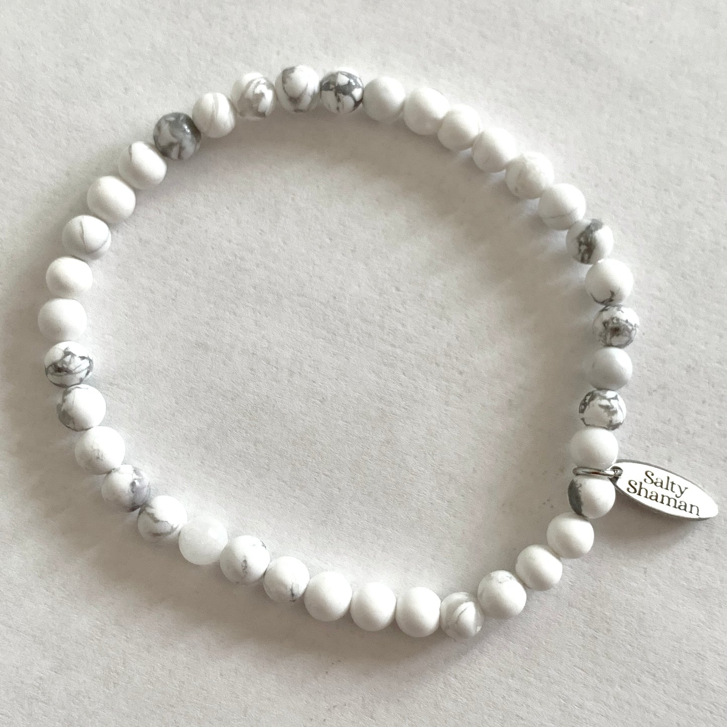 White Howlite Synergy Bracelet 4mm