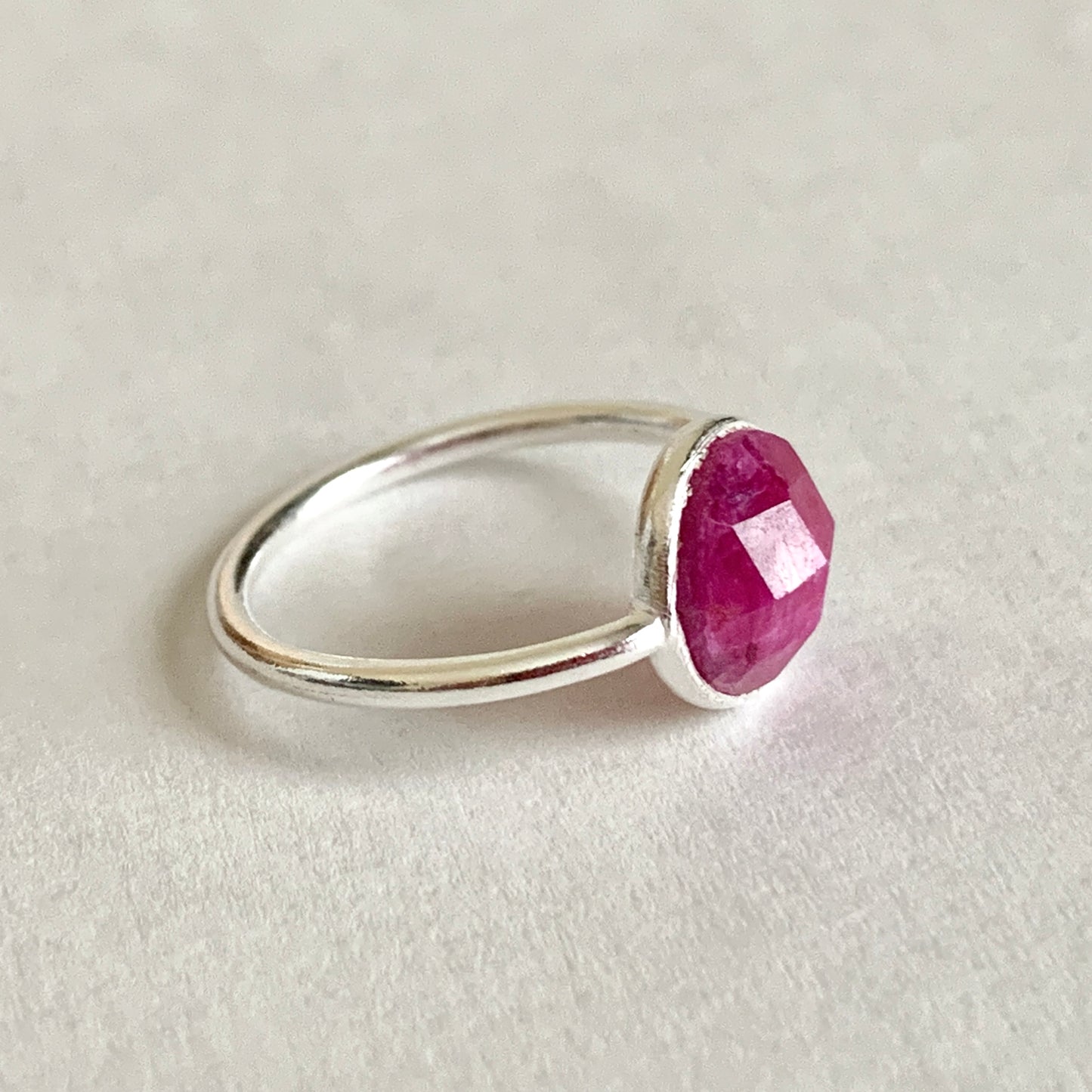 Ruby Ring, Sterling Silver