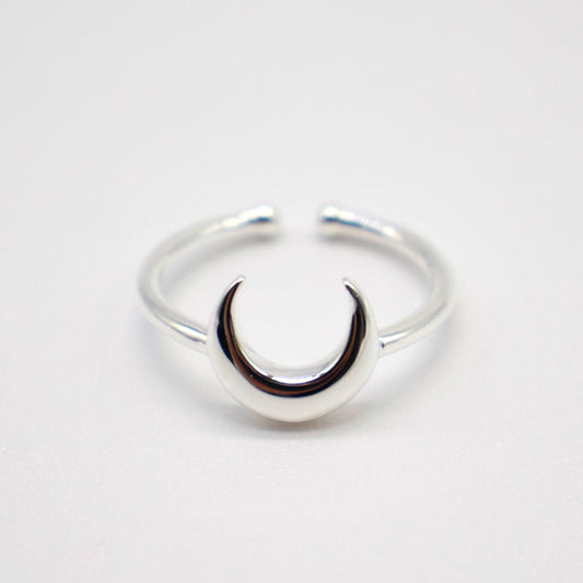 Crescent Moon Ring, Sterling Silver