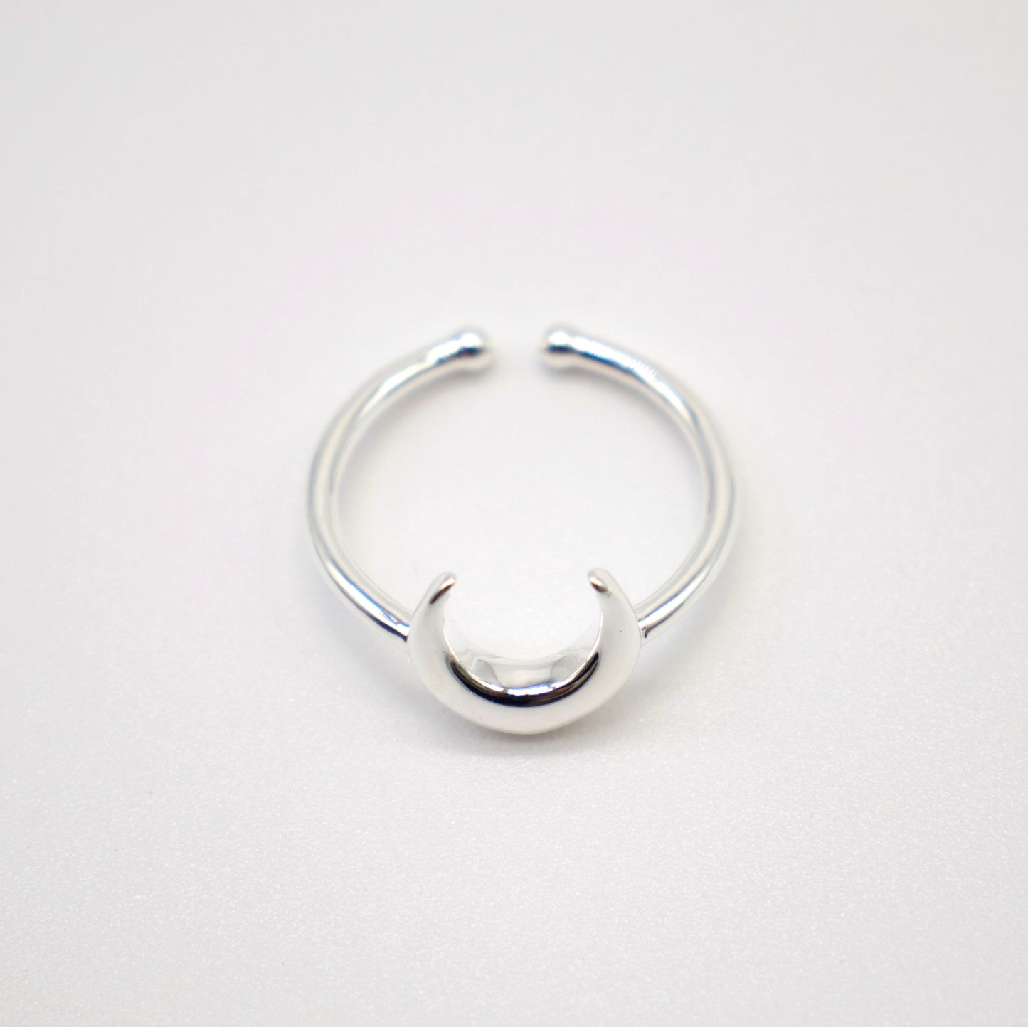 Crescent Moon Ring, Sterling Silver