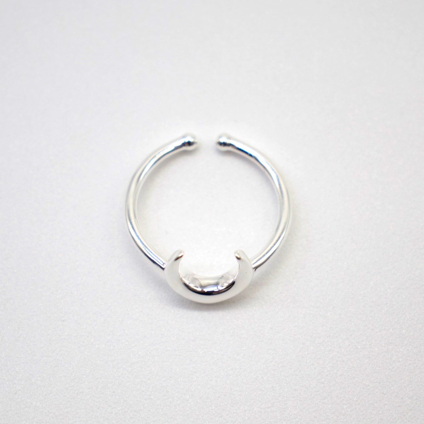 Crescent Moon Ring, Sterling Silver