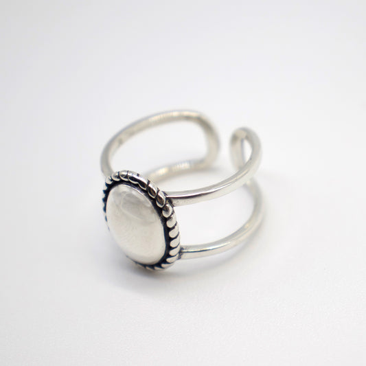 Silver Medallion Ring, Sterling Silver