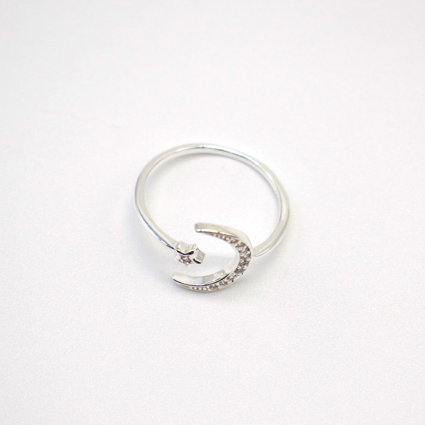 Moon & Star Ring, Sterling Silver