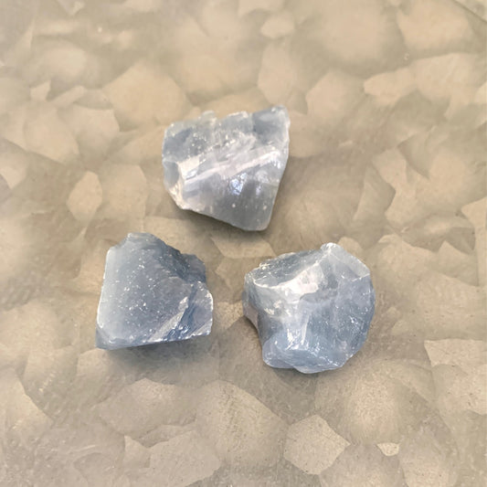 Blue Calcite Stone Set, Rough, Acid Washed