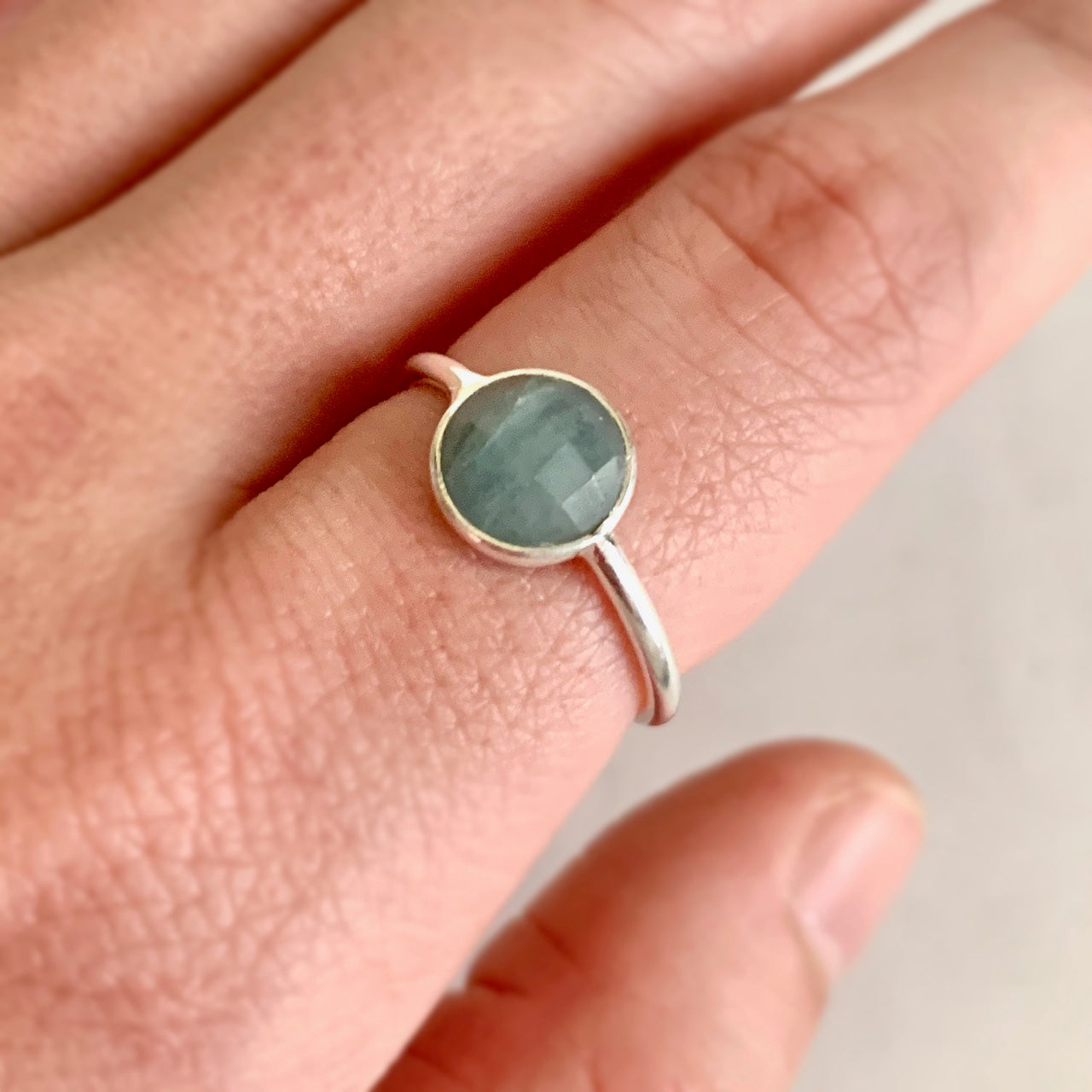 Aquamarine Ring, Sterling Silver