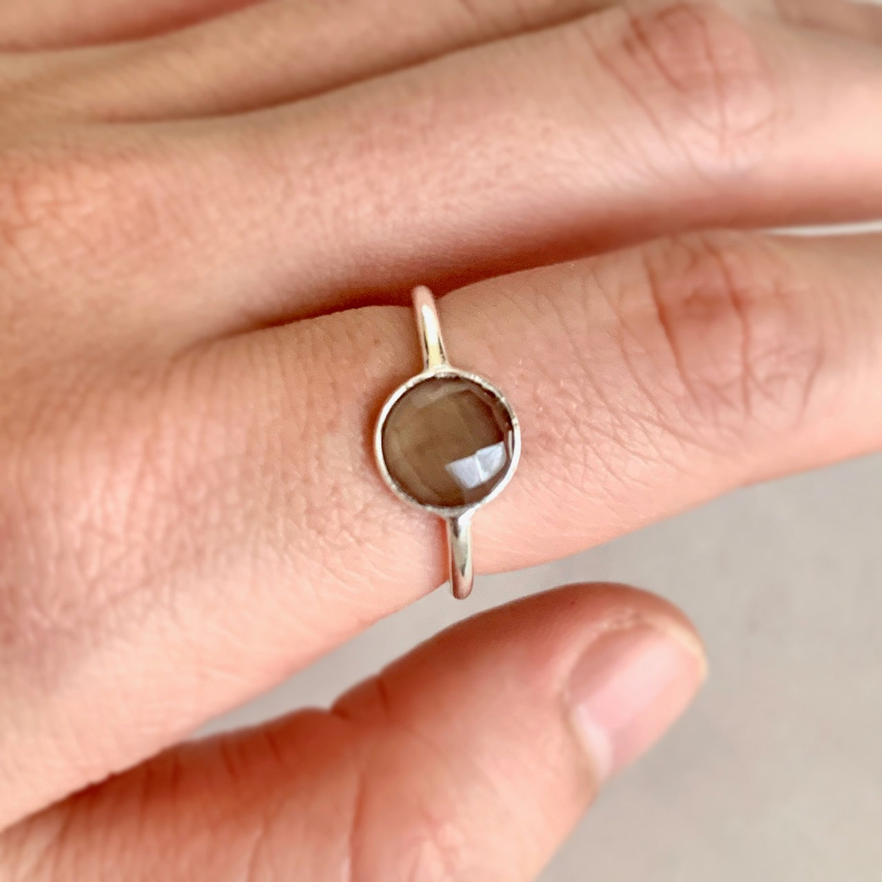 Smoky Quartz Ring, Sterling Silver