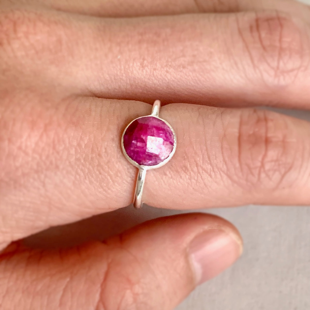 Ruby Ring, Sterling Silver