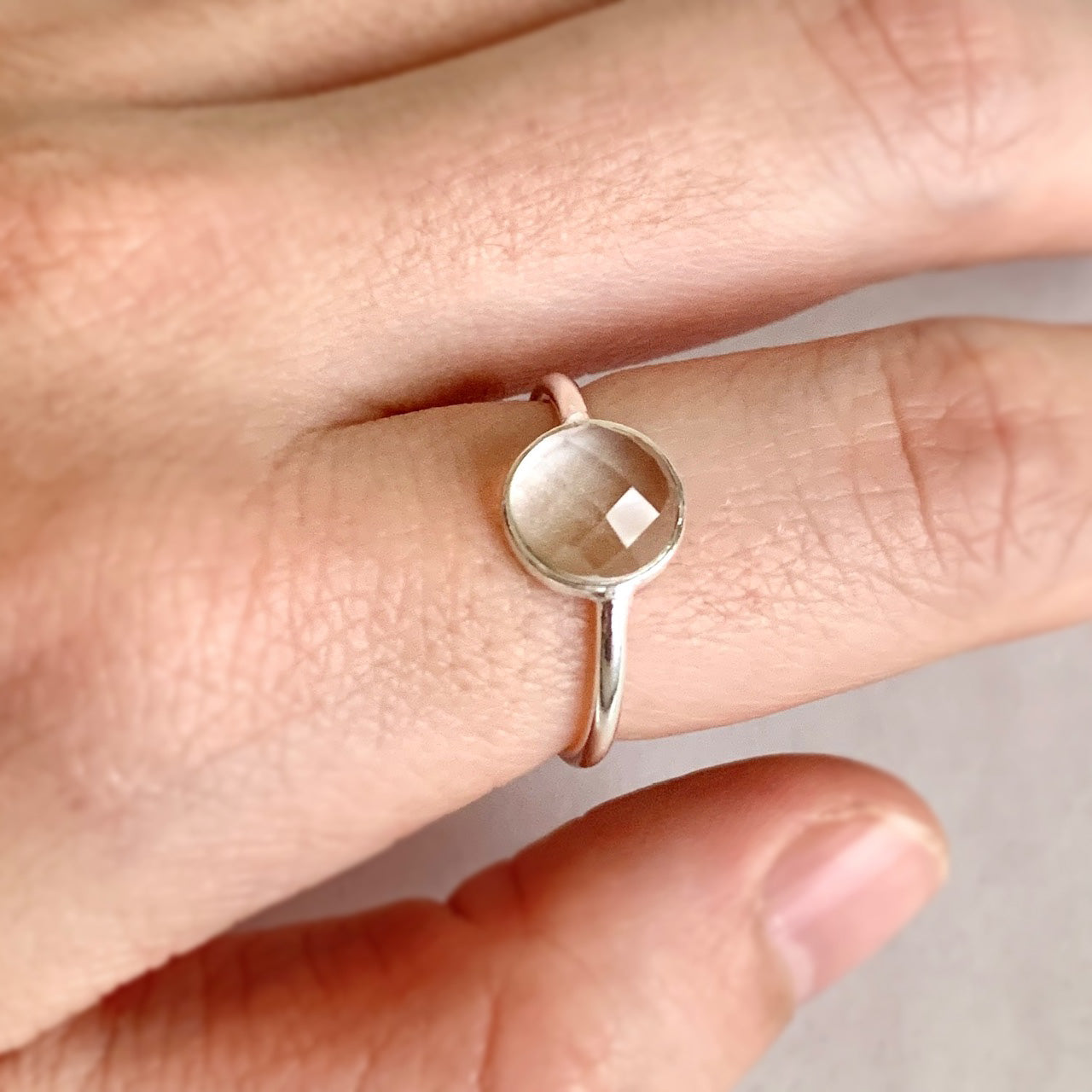 Clear Quartz Ring, Sterling Silver