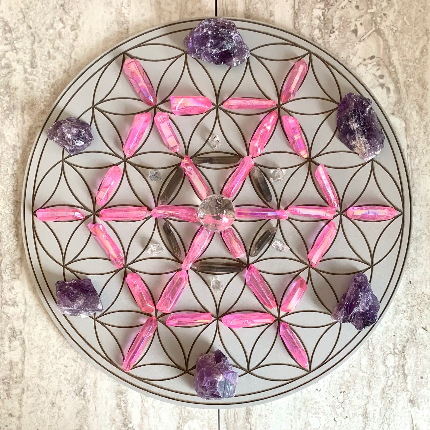 Flower of Life Crystal Grid - Made to Order