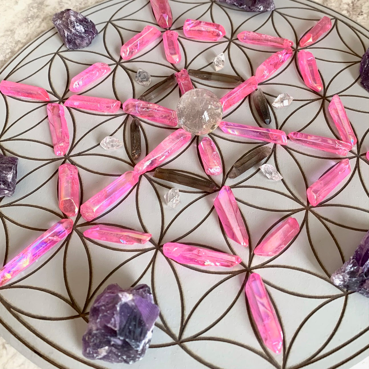 Flower of Life Crystal Grid - Made to Order