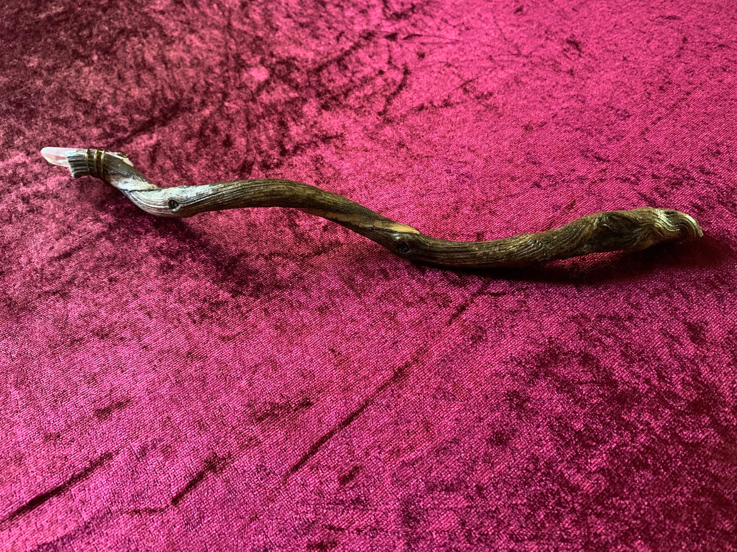 Earthen Vine Wand with Crystal Tip